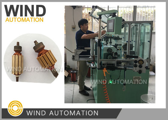Conventioneel Commutator Coil Armature Dual Flyer Winding Machine voor permanente magneet rechtstroommotoren leverancier