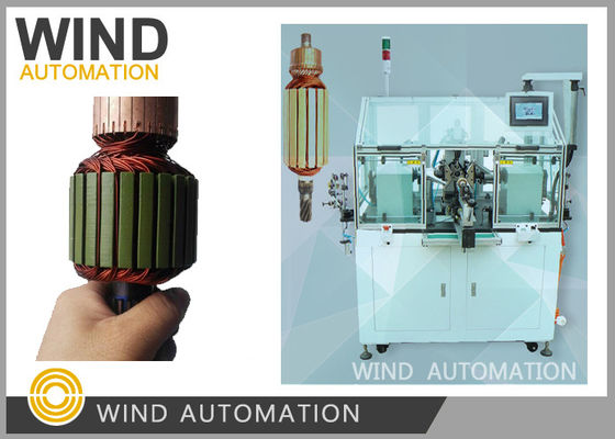 Conventioneel Commutator Coil Armature Dual Flyer Winding Machine voor permanente magneet rechtstroommotoren leverancier