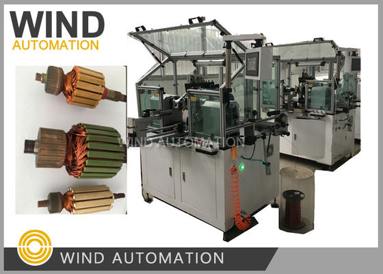 Conventioneel Commutator Coil Armature Dual Flyer Winding Machine voor permanente magneet rechtstroommotoren leverancier